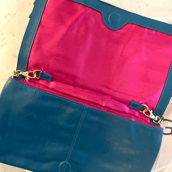 Rampage Blue & Gold Pleated Shoulder Bag - Picture 6 of 6